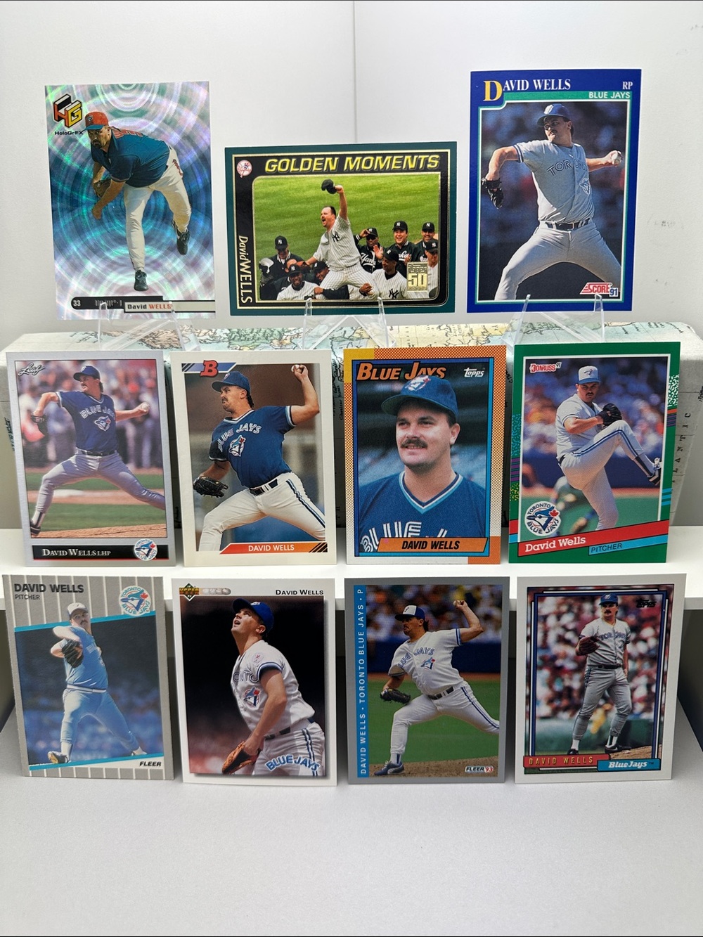 David Wells Yankees Golden Moments card w/ Blue Jays lot of 11